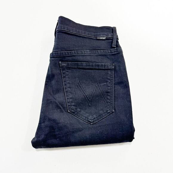 Mother The Stunner Zip Ankle Step Fray Not Guilty Black Denim Jeans Size 27 - Picture 1 of 9